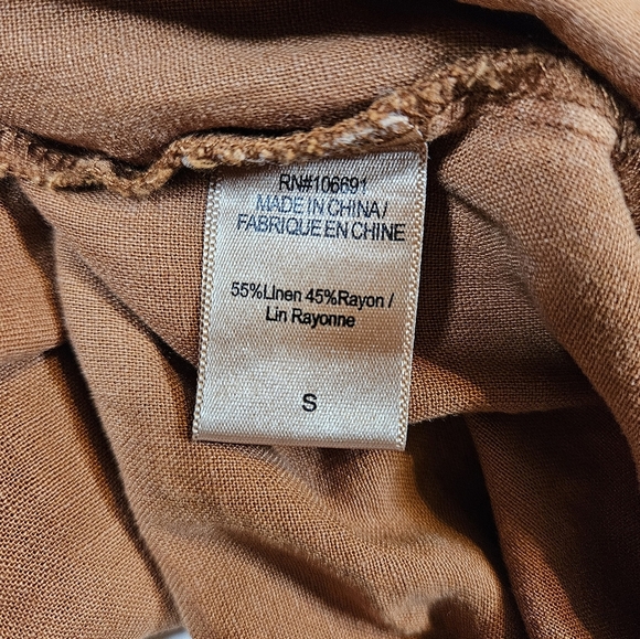 Young Fabulous&Broke Linen Blend Cropped Knot Front Miranda Top, Orange, Small - Picture 11 of 15